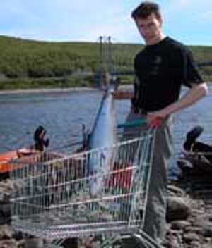 Fikk handlekurv med laks på kroken!