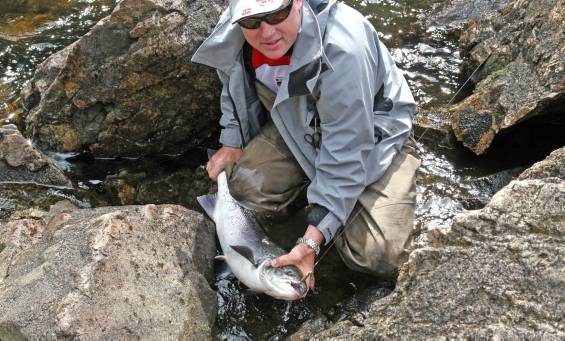 Kjempefangst i Bjerkreimselva tross altfor lite vann! 