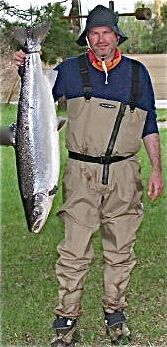 Jakt på kjempelaks i Bjøra i dag