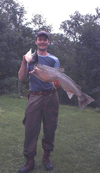 Stor laks i bitte liten elv!