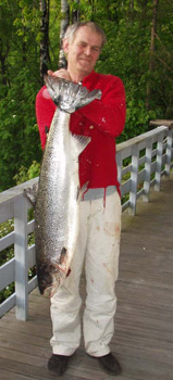 Den største laksen i Mandalselva på 10 år!