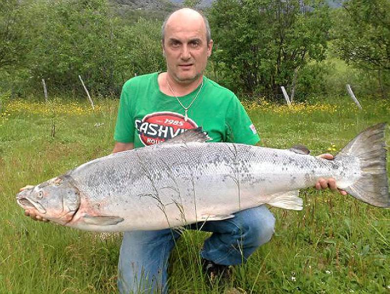 Aldri er det tatt større laks i Repparfjordelva!