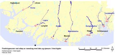 Nye fredningssoner utenfor lakselvene i Vest-Agder